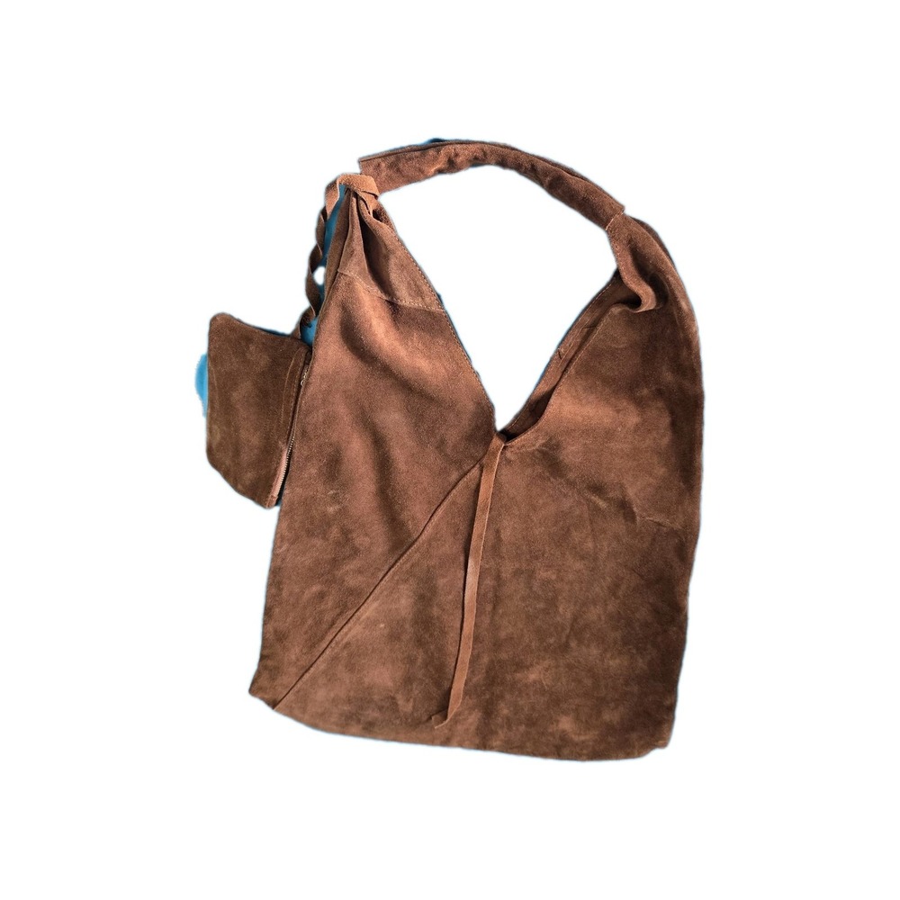 Vera Pelle Brown Suede Hobo Bag